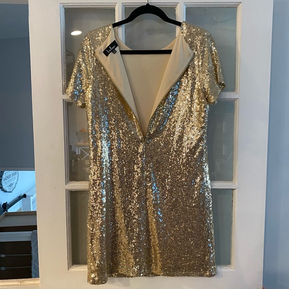 LULU’S - Gold Sequin Mini Dress - Picture 4 of 11